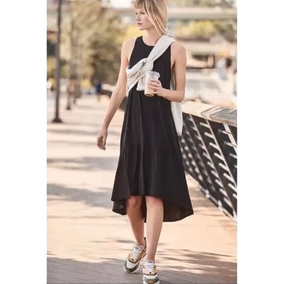 Sweaty Betty Dresses & Skirts - Sweaty Betty Explorer Ace Midi Dress Black Large Athleisure Minimalist Style